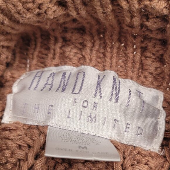 Women’s Handknit Sweater For The Limited Brown Turtleneck Pullover Long Sleeve M - Picture 3 of 5